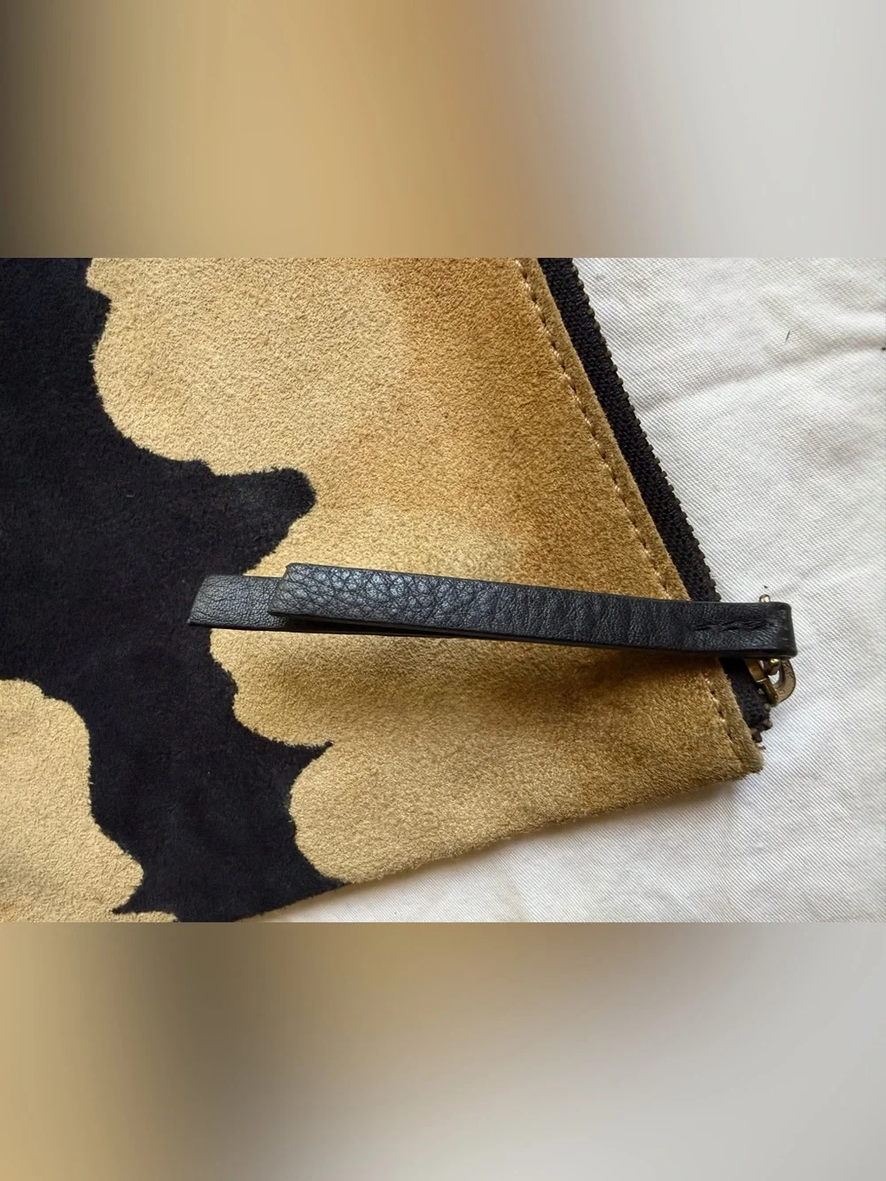 Tan and Black Suede handbag